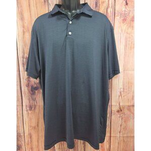 Johnnie-O Mens XL Navy Blue Striped Polo Shirt